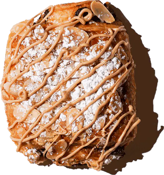 Almond and caramel pain au chocolat