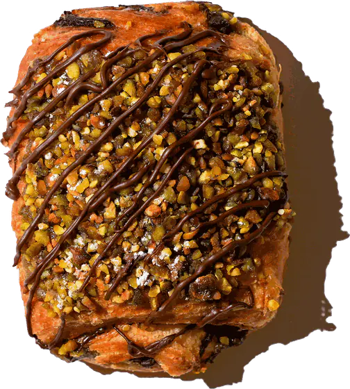 Pistachio and chocolate pain au chocolat