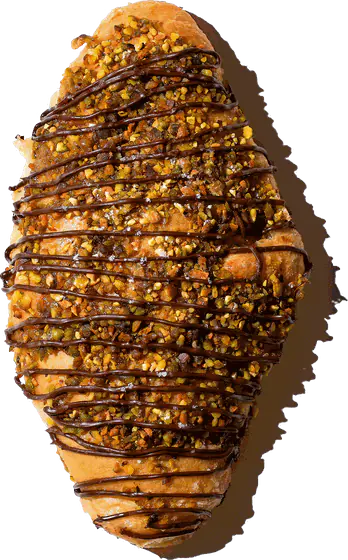 Pistachio and chocolate croissant
